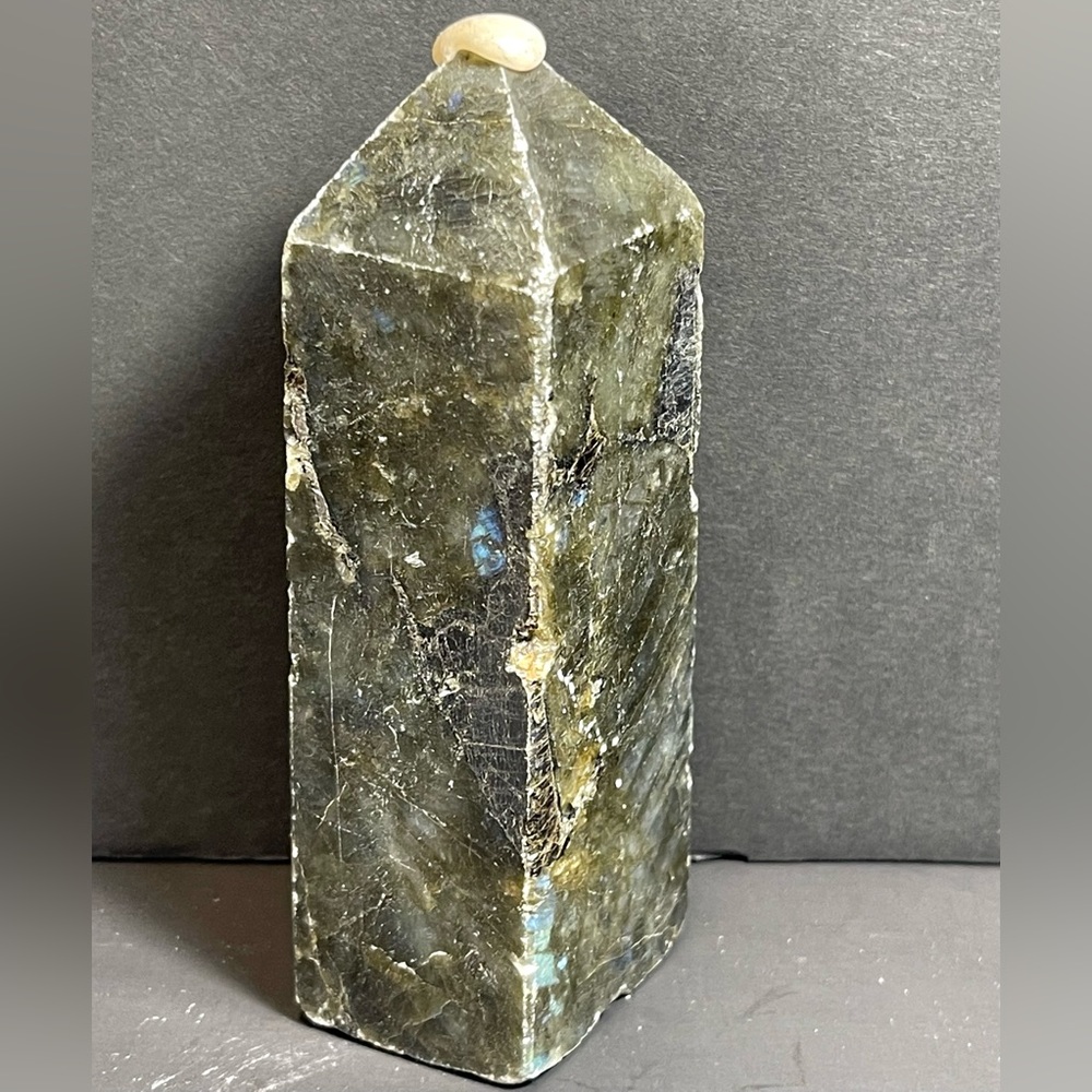 Labradorite Point Natural Stone Tower Obelisk Crystal 288g